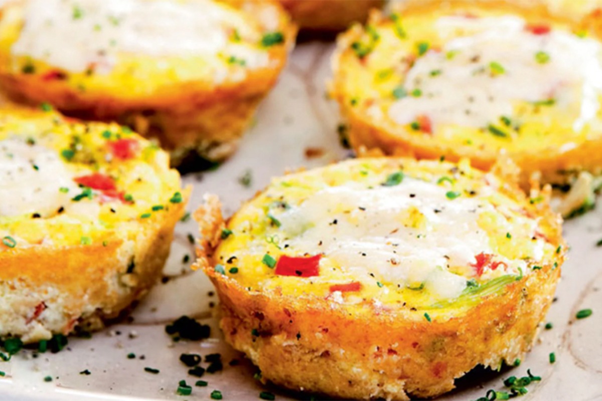 Muffins de huevo y tomate
